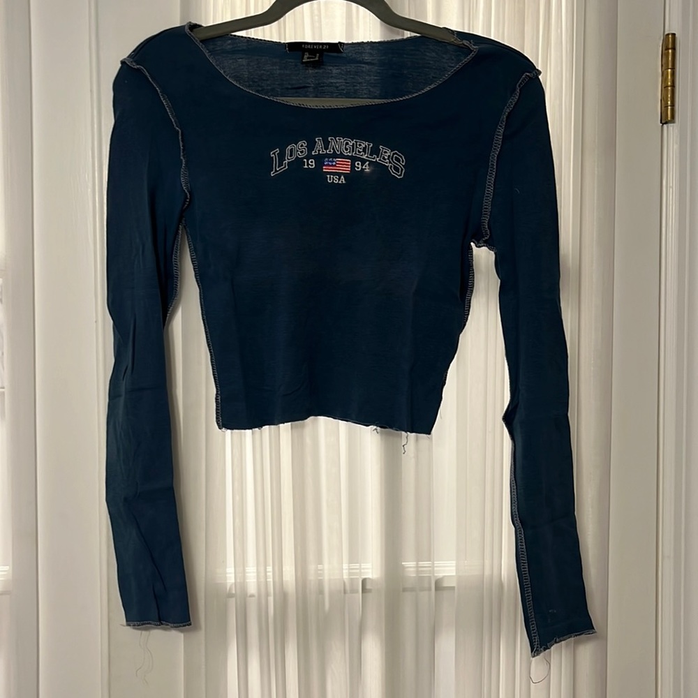 Navy Blue Los Angeles Long-Sleeved Shirt